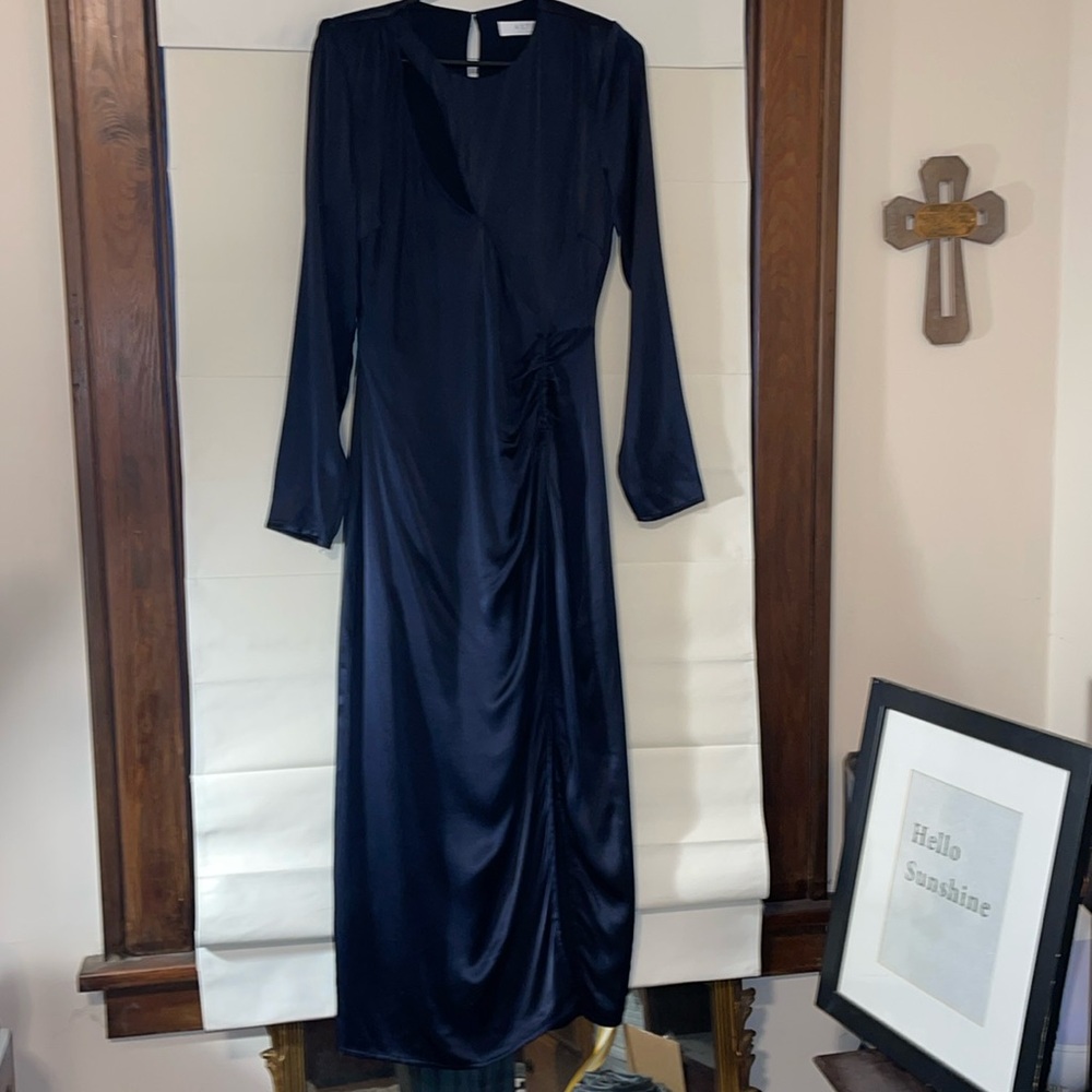 Astr Dark Navy Blue Maxi Dress